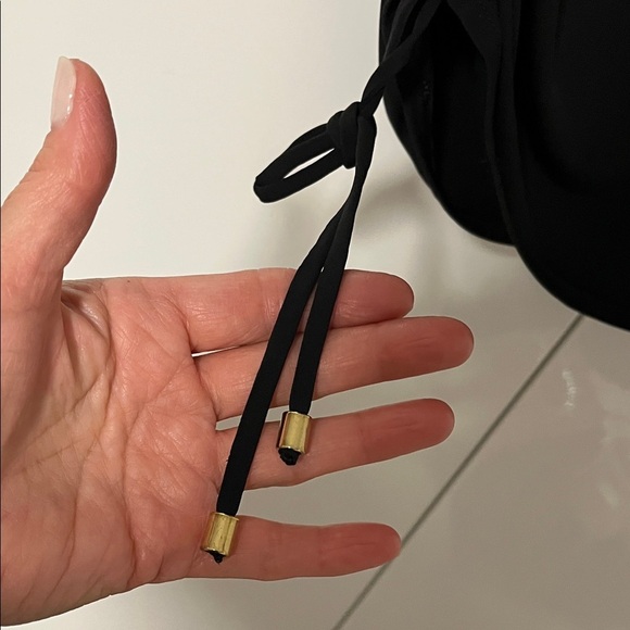 Natori NWOT Black Swim Coverup Dress Side Ruching Stretch, Size M - Picture 5 of 9